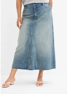 Jeanskjol i maxilängd med Mid Waist, bonprix