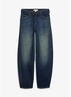 Barrel Jeans Mid Waist med skärp, bonprix