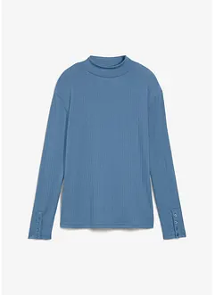 Ribbstickad topp med långa ärmar, bonprix