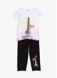 T-shirt + 3/4-leggings för barn (2-delat set), ekologisk bomull, bonprix