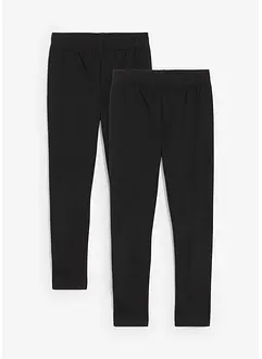 Leggings i elastiskt material med ekologisk bomull för barn (2-pack), bonprix
