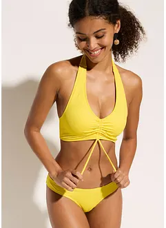 Bikini med halterneck och rynkning (2 delar), bonprix