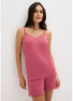 Pyjamas med shorts av mjuk pointelle-jersey, bonprix