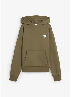 Oversize-sweatshirt med huva i mjuk bomullsblandning, bonprix