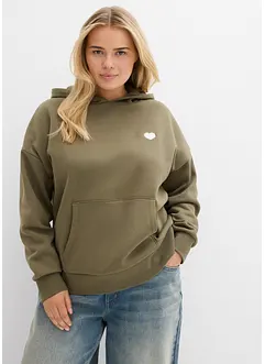 Oversize-sweatshirt med huva i mjuk bomullsblandning, bonprix
