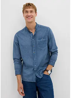 Långärmad skjorta med tvättade effekter, bonprix