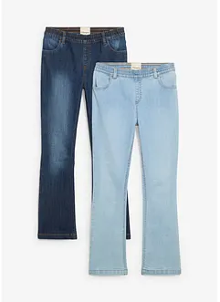 Dra-på jeans Mid Waist (2-pack), bonprix