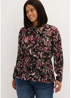 Knytblus av chiffong, bonprix