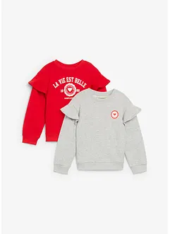 Sweatshirt i mjuk ekologisk bomull (2-pack), bonprix