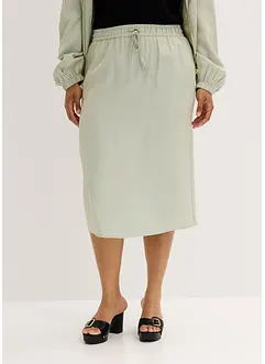 Midikjol av glansigt material, bonprix