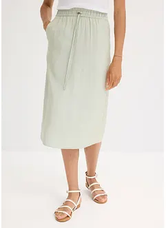 Midikjol av glansigt material, bonprix