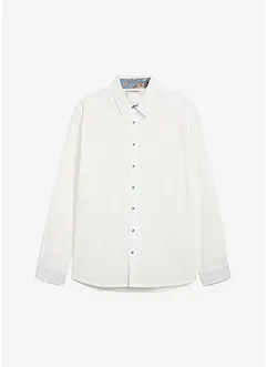 Skjorta i business-stil med kontrasterande detaljer, av ren bomull, Regular Fit, bonprix