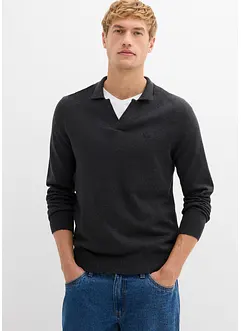 Finstickad tröja i bomullsblandning, bonprix