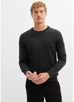 Finstickad tröja i bomullsblandning, bonprix