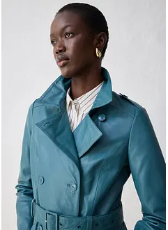 Trenchcoat av skinn, bonprix