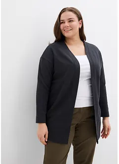 Lång trikåjacka av mjuk bomullsmix, bonprix