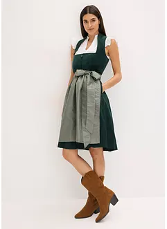 Dirndl med sammetlivstycke och satinförkläde (2 delar), bonprix