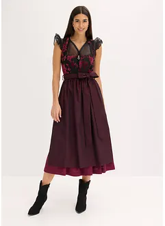 Mellanlång dirndl med sammet (2 delar), bonprix