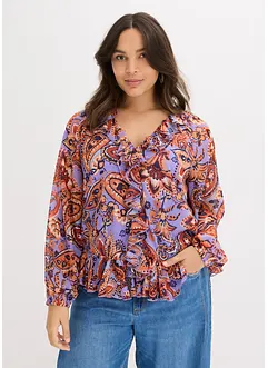 Chiffongblus med volanger, bonprix