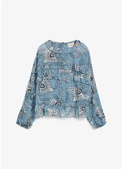 Chiffongblus med rysch, bonprix