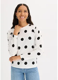 Långärmad topp av crêpe, bonprix
