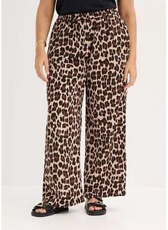 Palazzobyxa av satin med mjukt fall, bonprix