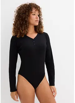Ribbad body med ekologisk bomull, bonprix