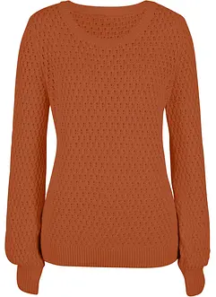 Tröja med strukturstickning i bomullsmix, bonprix