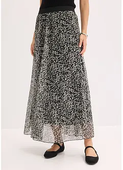Kjol av mesh och jersey, bonprix