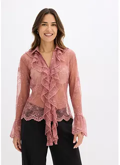 Blus med spets, bonprix