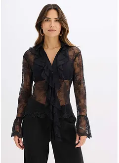 Blus med spets, bonprix