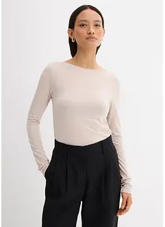 Långärmad topp med båthals, bonprix