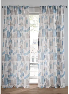Gardinlängd i sidenlook med tryck (1-pack), bonprix