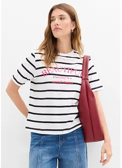 Randig T-shirt av ren bomull, bonprix