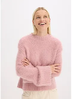 Tröja av fluffigt garn i fyrkantig modell, bonprix