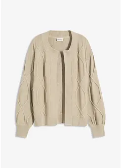 Cardigan med flätmönster, bonprix
