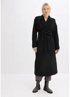 Trenchcoat med yllelook, bonprix