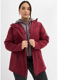 Lång vattenavvisande softshelljacka med 2-i-1-look, bonprix