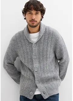 Cardigan med ribbstickat mösnter, bonprix