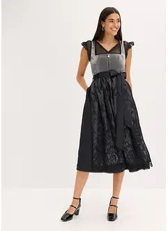 Dirndl med glansigt blusliv (2 delar), bonprix