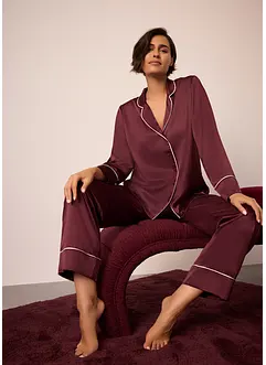 Vävd satinpyjamas, bonprix
