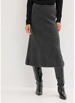 Stickad kjol i midilängd, bonprix