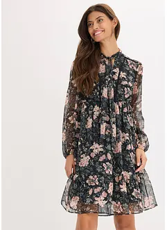 Mönstrad chiffongklänning, bonprix