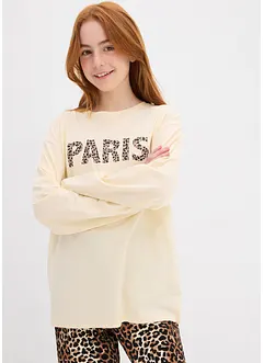 Långärmad topp i ekologisk bomull, bonprix