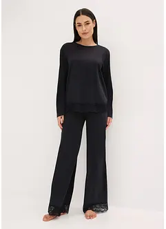 Pyjamas med skir spets, bonprix