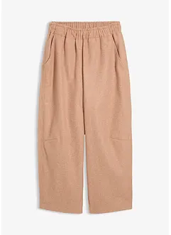 Byxa i barrel-modell med yllelook, bonprix