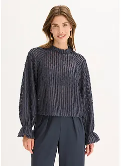 Blus i material med struktur, bonprix