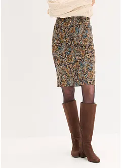 Stretchig kjol i bomullsmix, bonprix