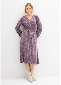 Mellanlång klänning i följsam viskos, bonprix