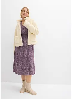 Mellanlång klänning i följsam viskos, bonprix